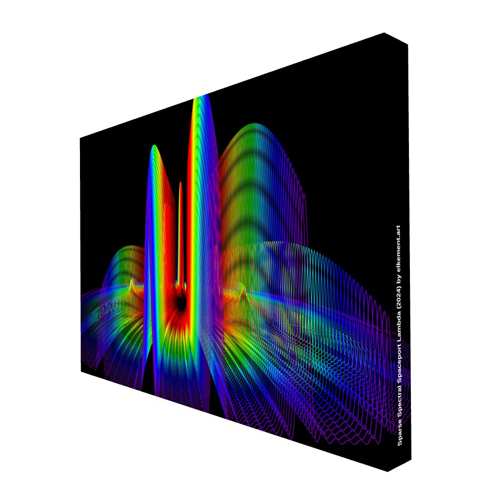 Sparse Spectral Spaceport Lambda - Diffraction Curves Physics Art Canvas Print product image (2)