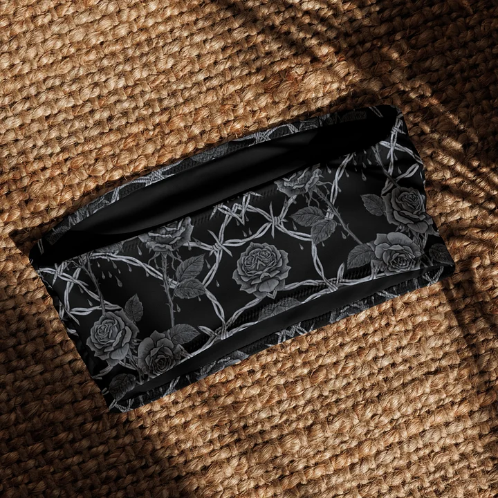 Grayscale Barbed Wire & Roses Bandeu Top product image (1)