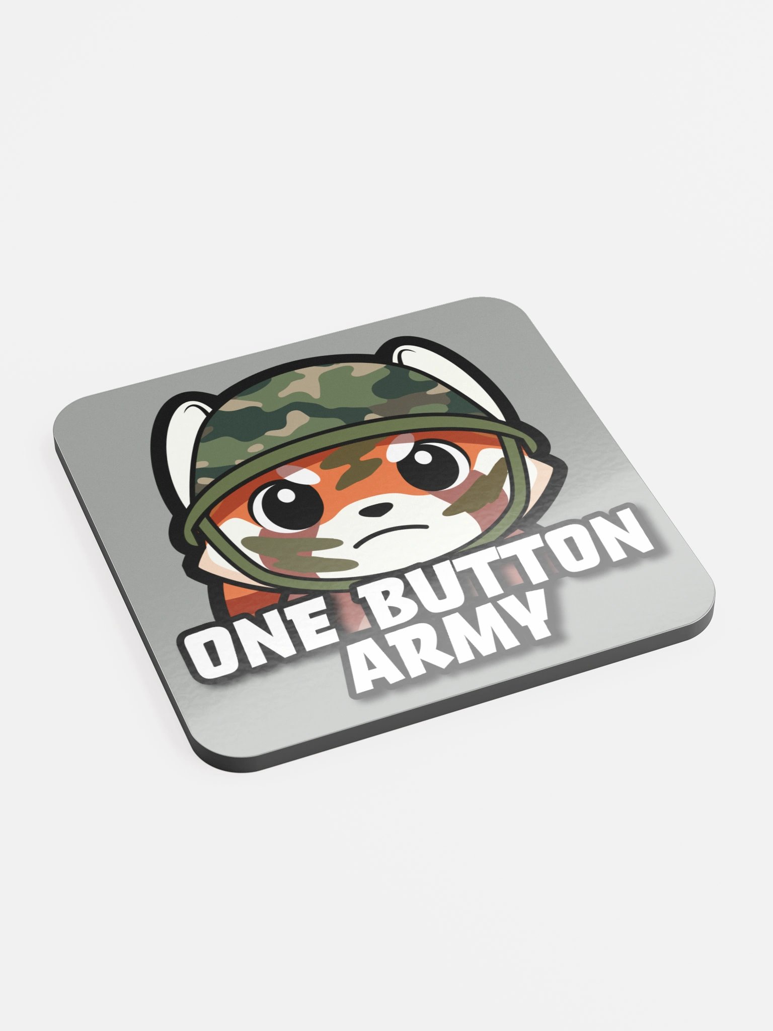 One Button Army - Glossed Cork Coaster product image (2)