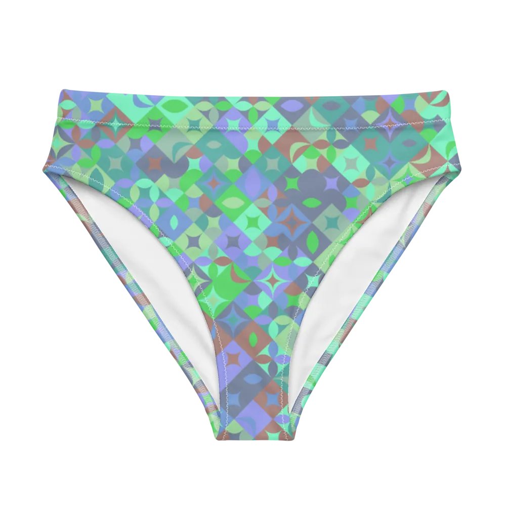 Colorful vector Pattern Design High Waisted Bikini Bottom - v11 product image (5)