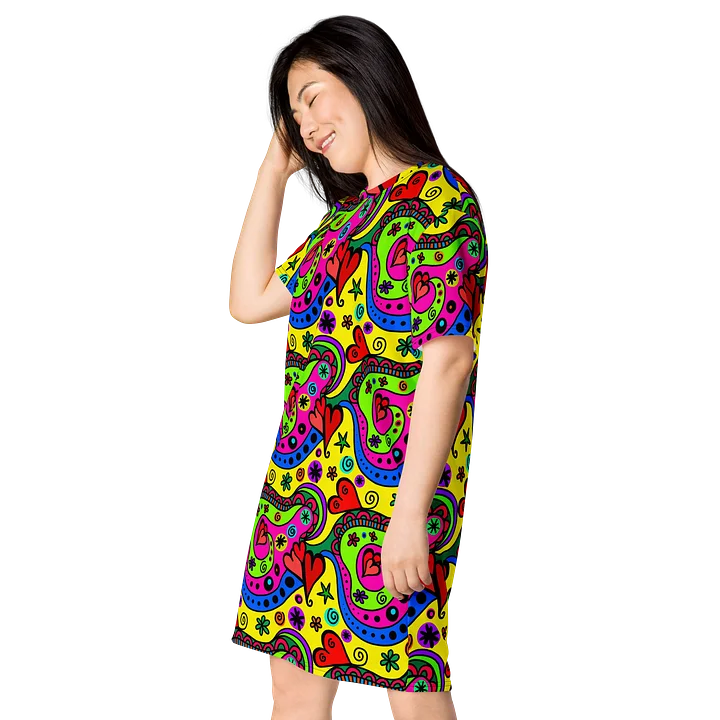 Vibrant Swirls T-Shirt Dress product image (2)