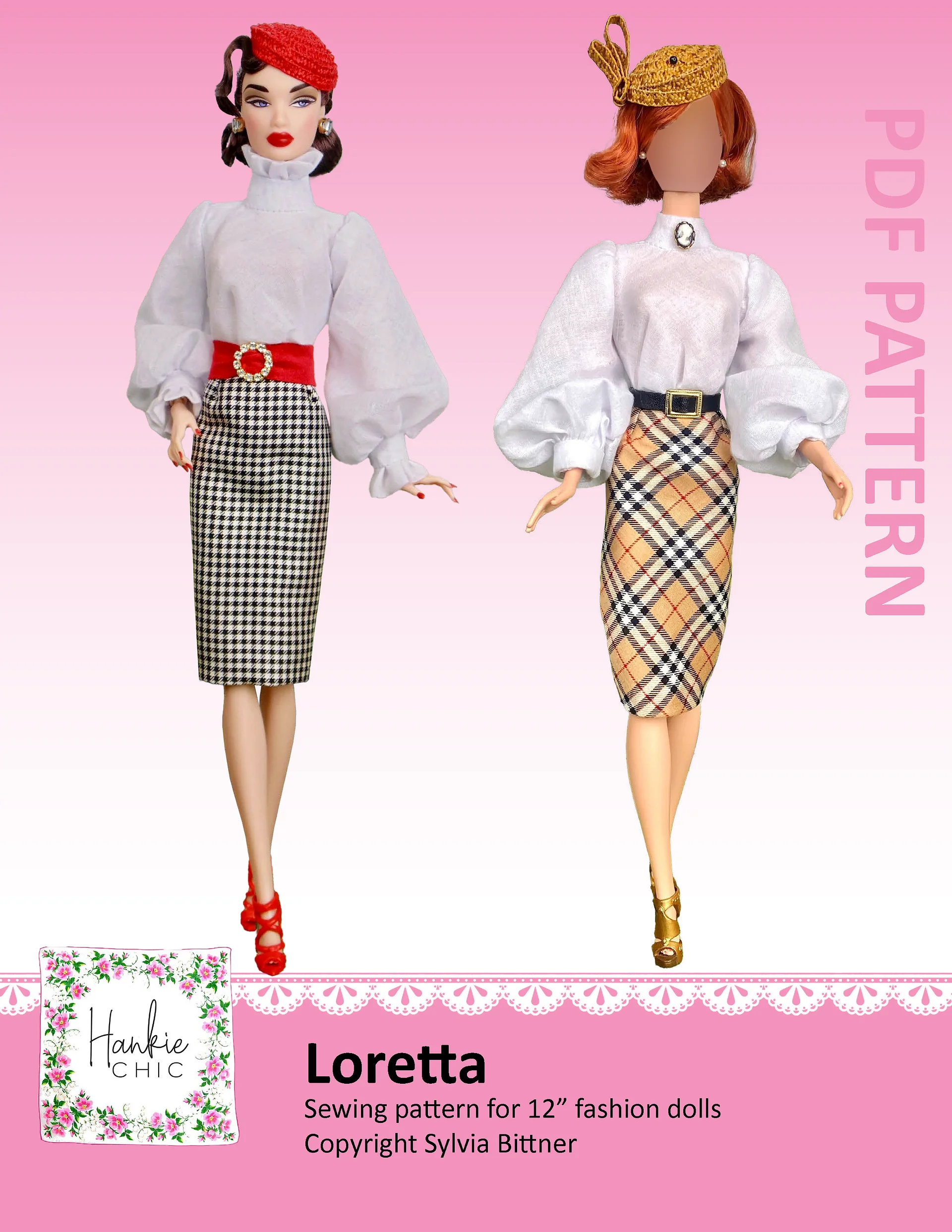 Loretta sewing pattern for 12" fashion dolls product image (1)