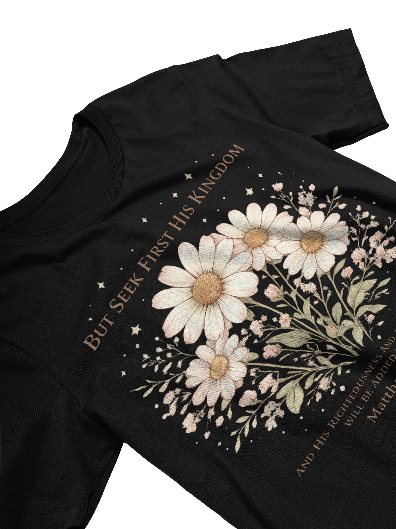 Seek First His Kingdom Shirt – Feminine Christian Daisy Floral Tee product image (9)