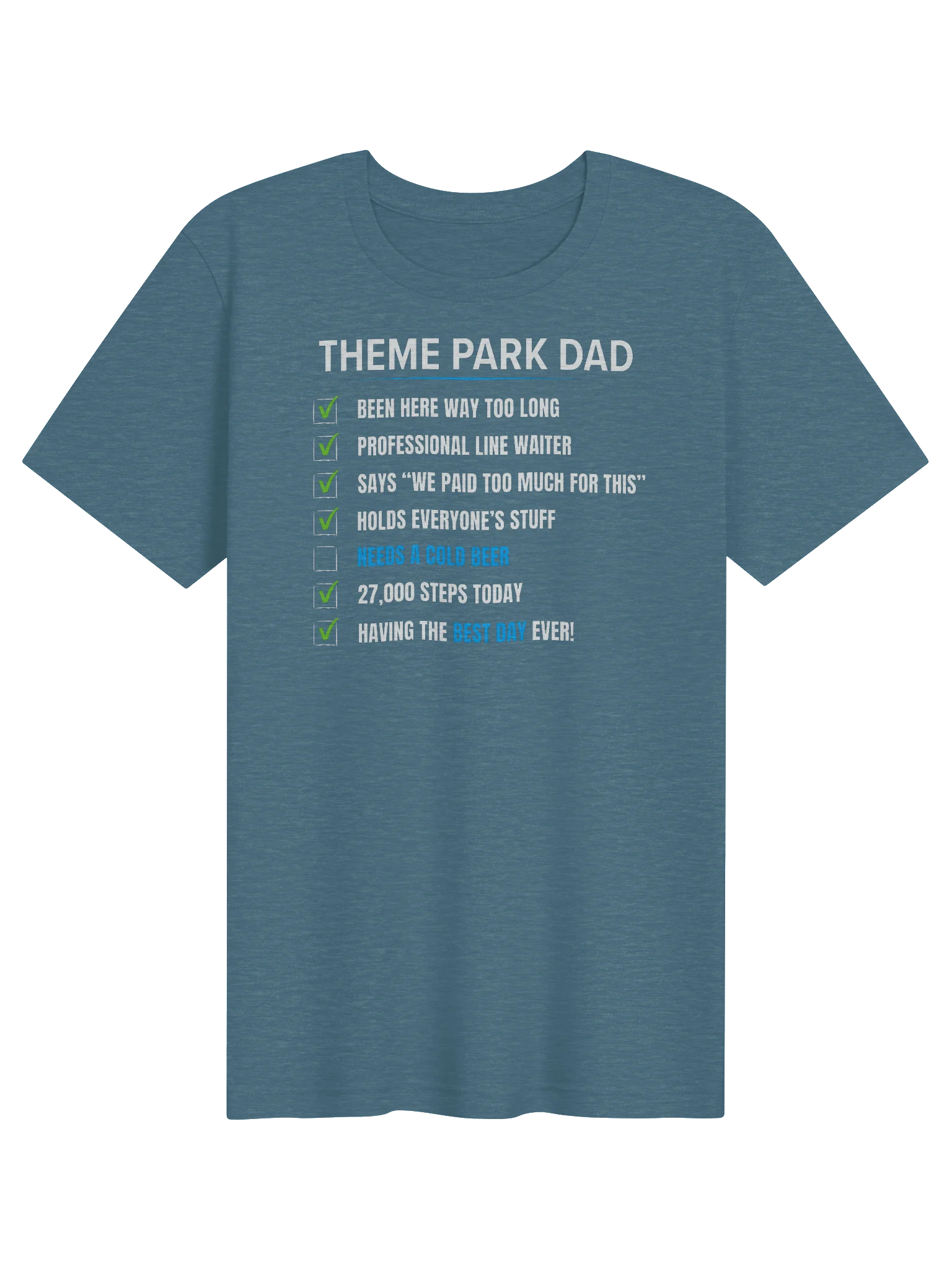 Theme Park Dad Checklist Tee product image (1)