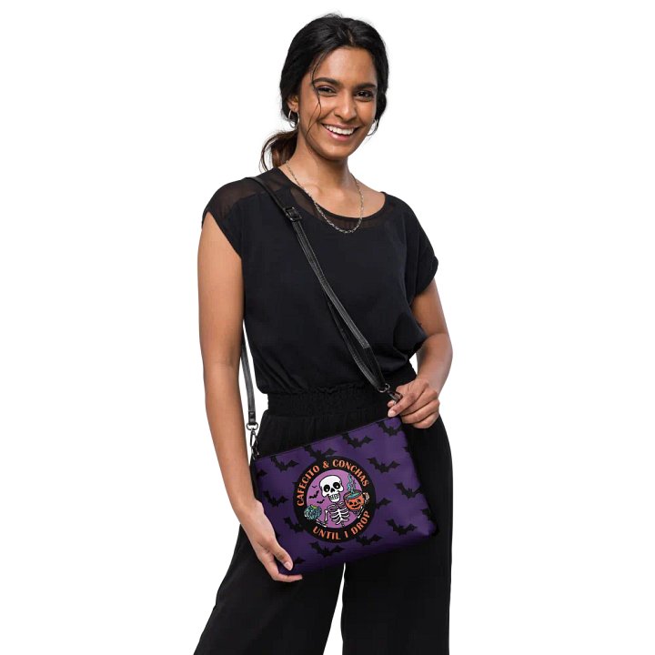Cafecito and Conchas Halloween Skeleton Flip-Sided Faux Leather Crossbody Bag product image (2)