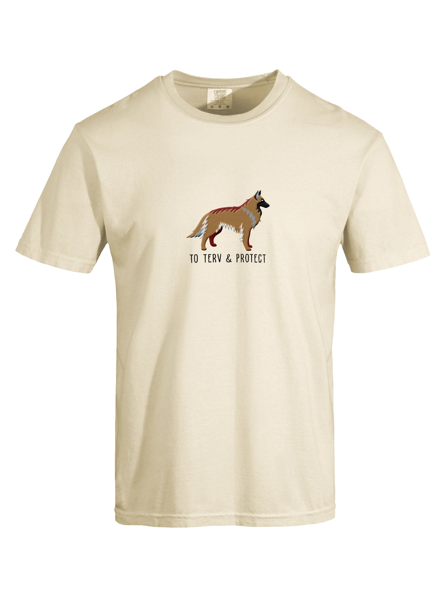 To Terv and Protect T-Shirt(Embroidered) of a Belgian Tervuren(Tan) product image (10)