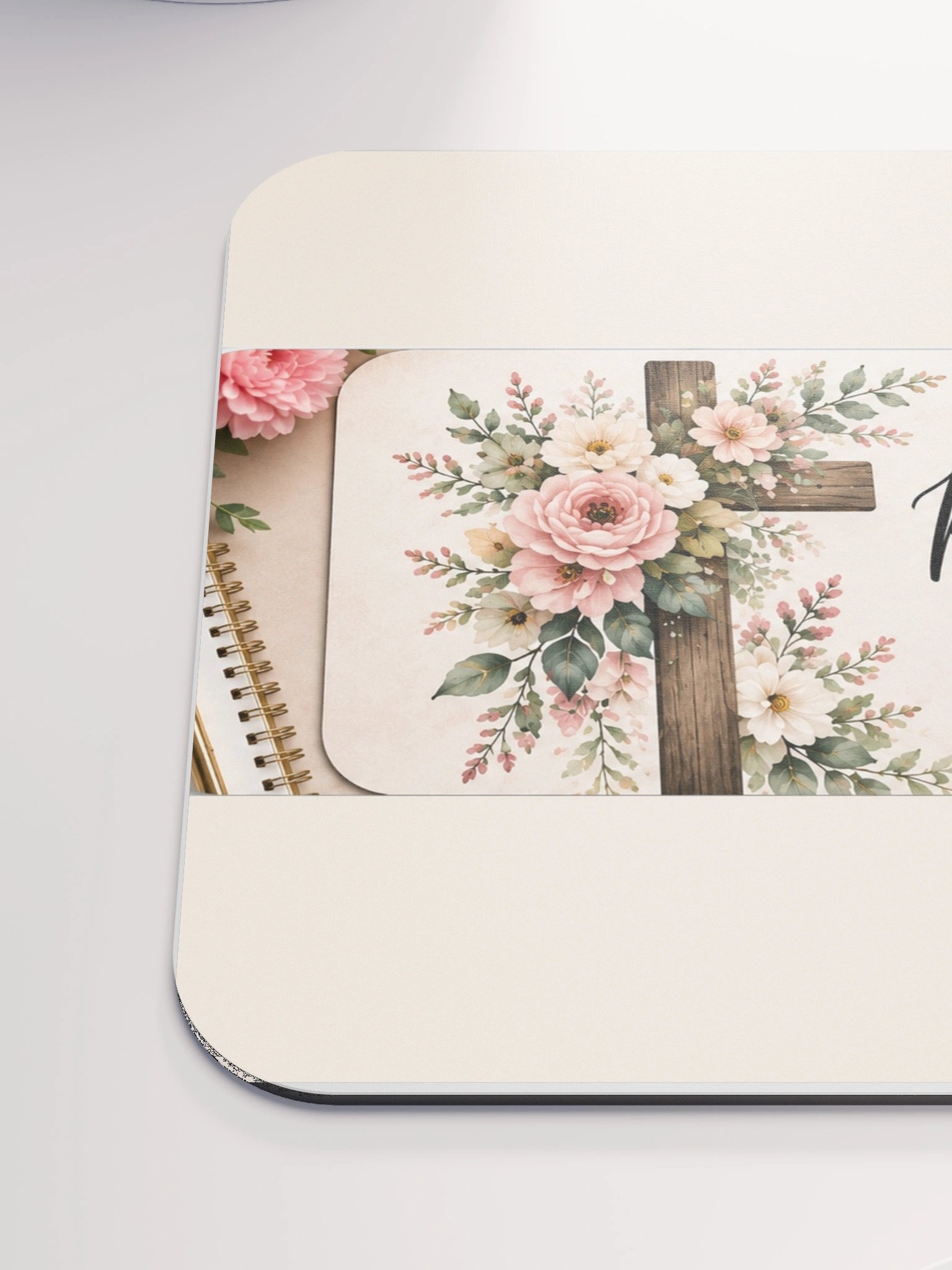 Redeemed Floral Cross Mouse Pad product image (6)