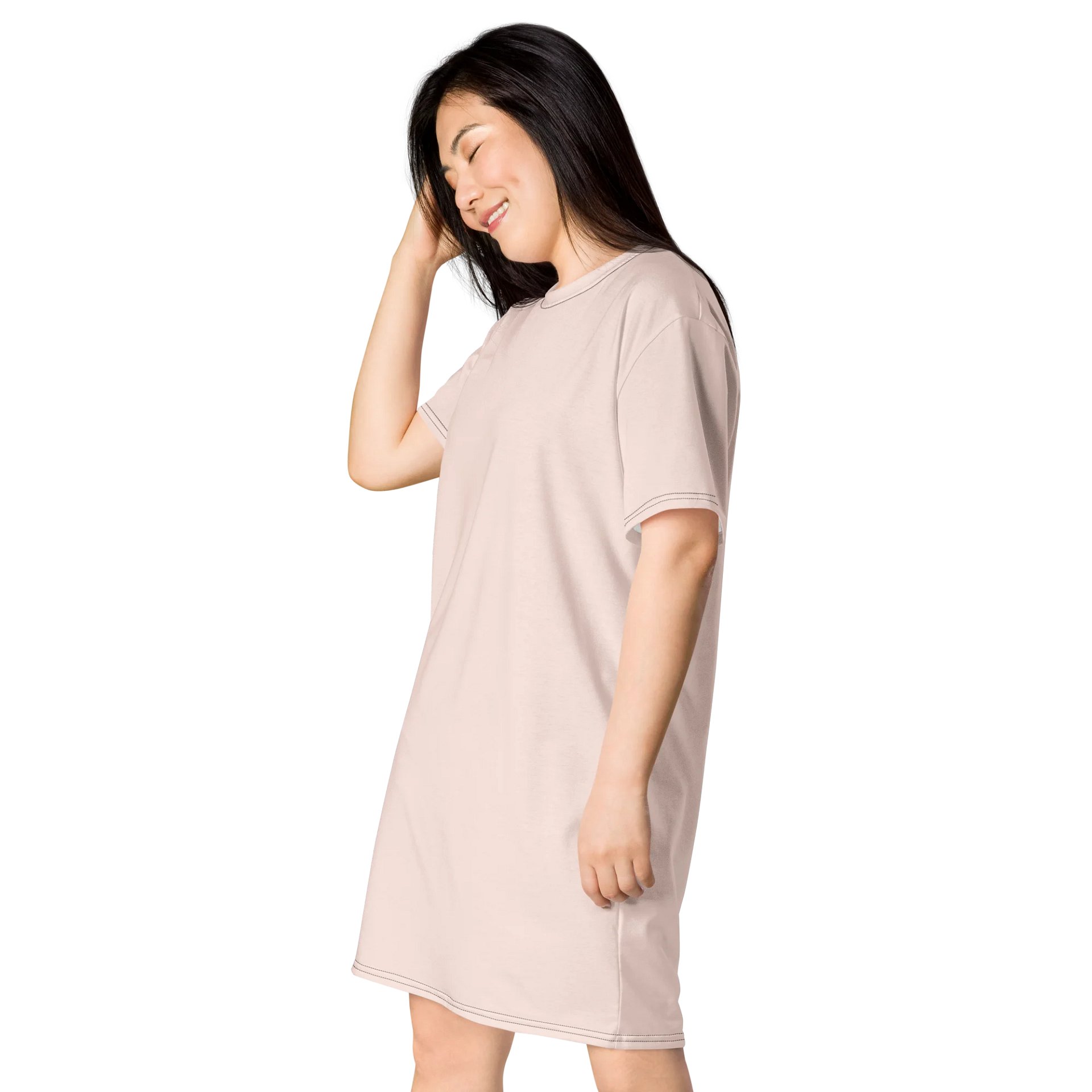Wisp Pink Oversized T-Shirt Dress | Stretchy Fabric | Casual or Formal Style | Sizes 2XS-6XL | Exclusive Design product image (3)