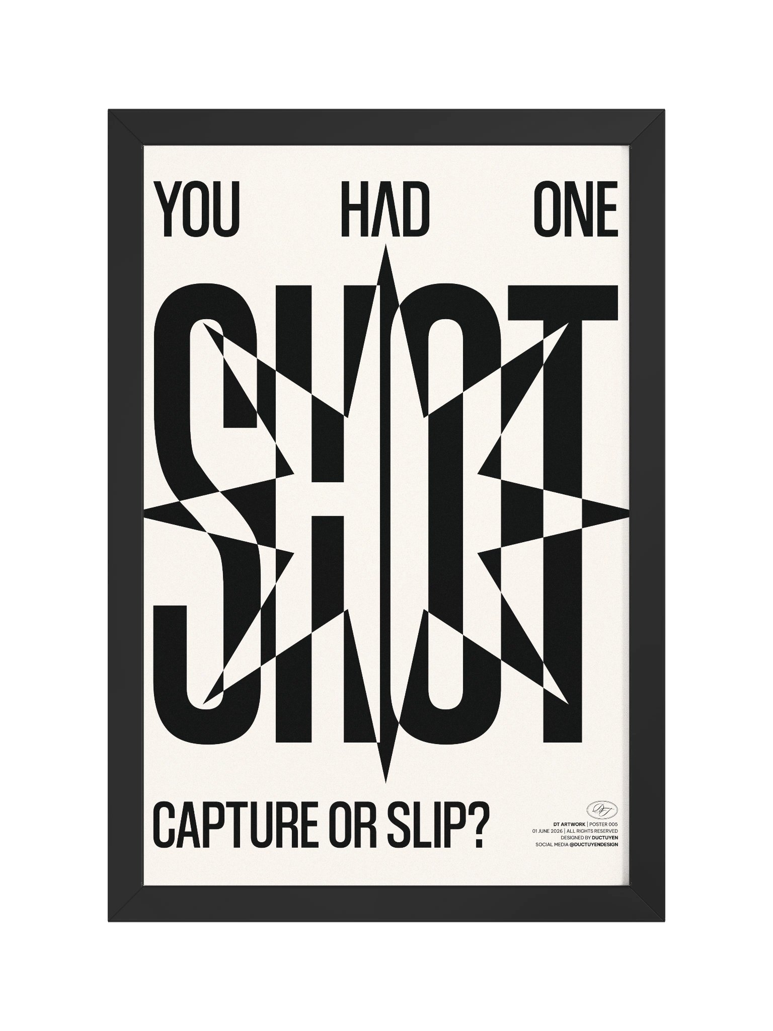 "ONE SHOT" Typography Framed Poster product image (6)