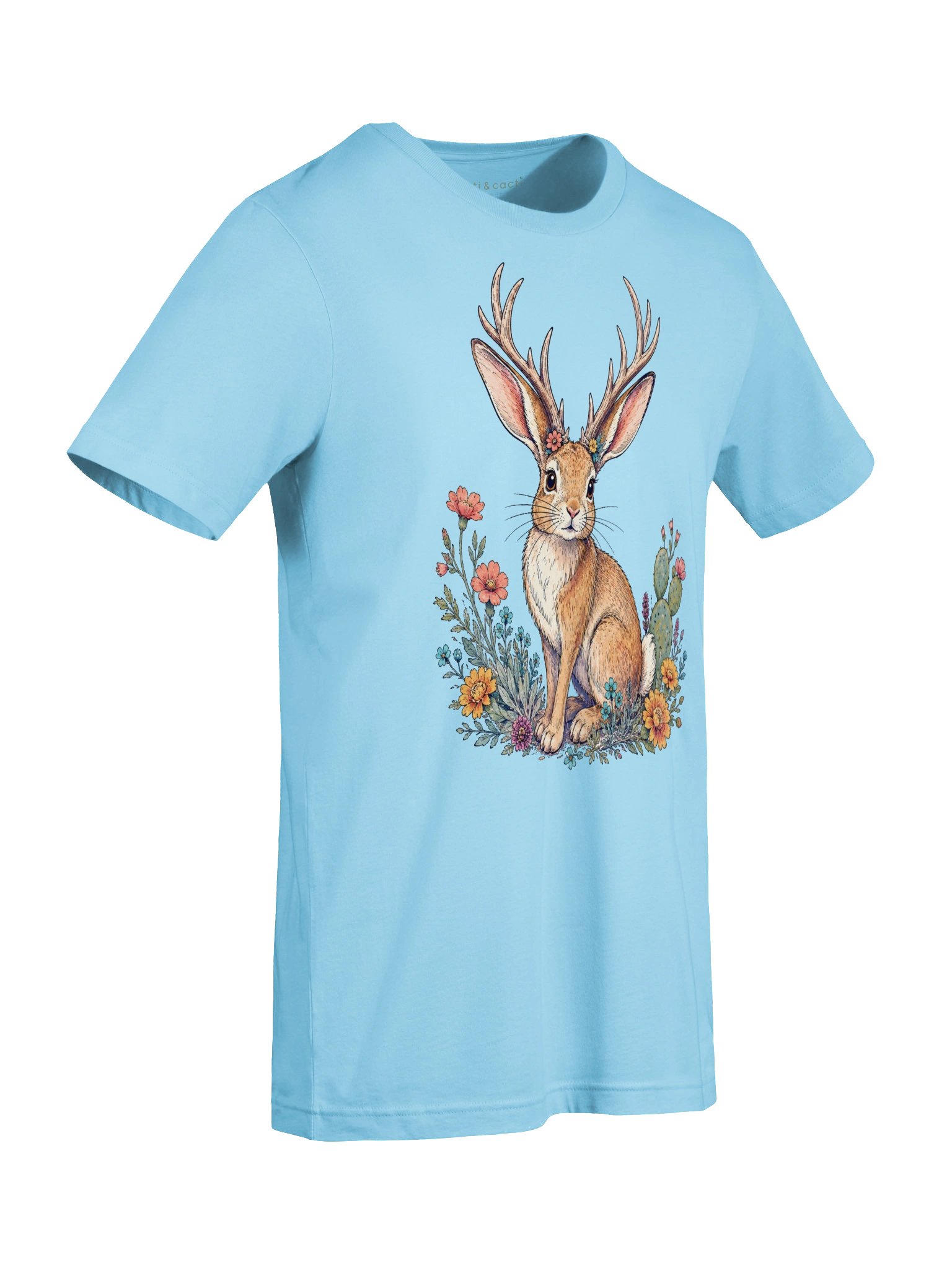Desert Bloom Jackalope Unisex Graphic T-Shirt. product image (7)
