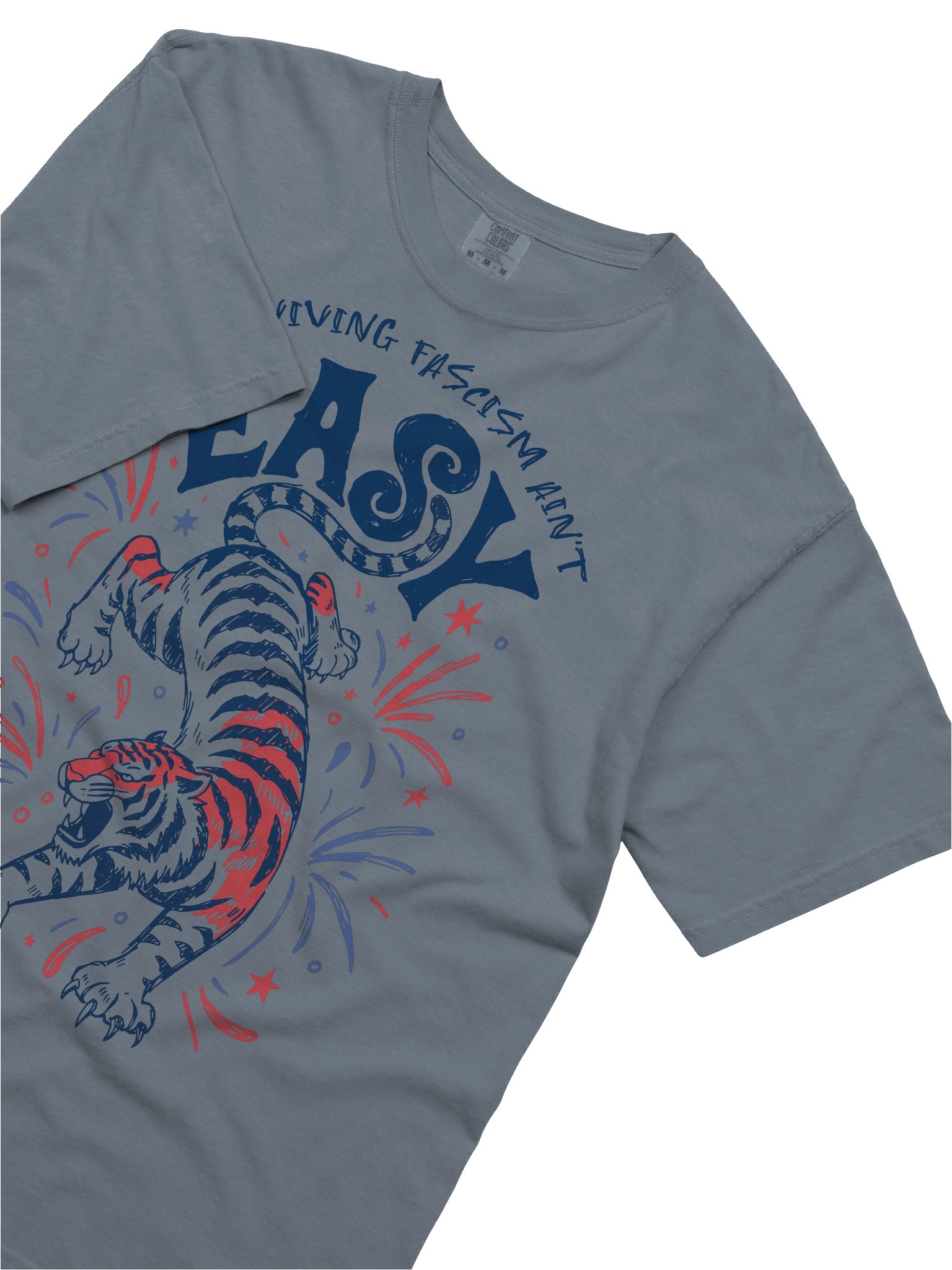 Surviving Fascism Ain't Easy Tiger, Graphic Trendy Aesthetic T shirt product image (54)
