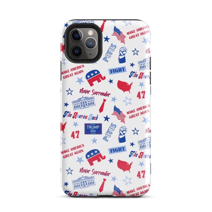 Trump 2024 Republican Patriot Make America Great Again White Pattern Phone Case for iPhone product image (2)