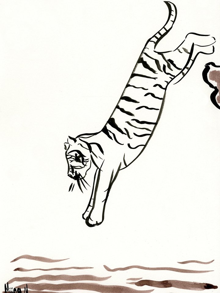 Jumping Tiger Original Painting product image (1)
