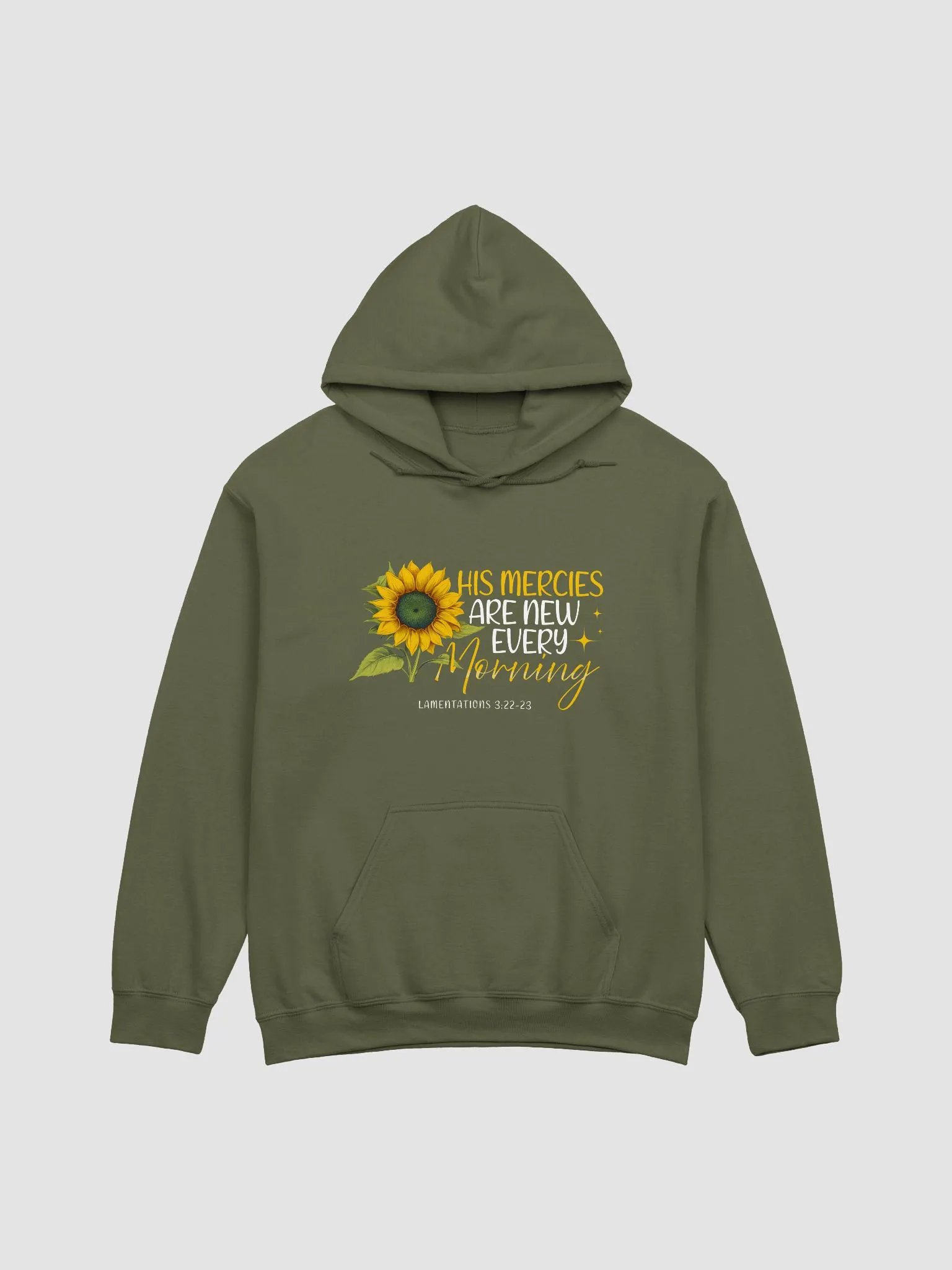 New Mercies Sunflower Hoodie - Lamentations 3:22-23 product image (16)
