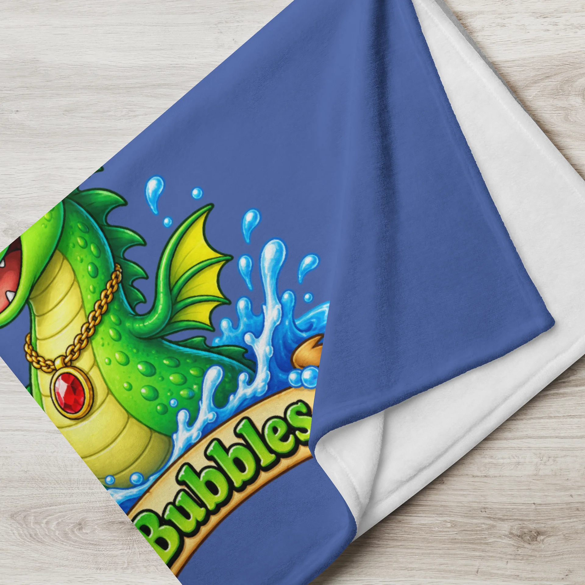 Bubbles the Sea Monster Throw Blanket - Navy product image (2)