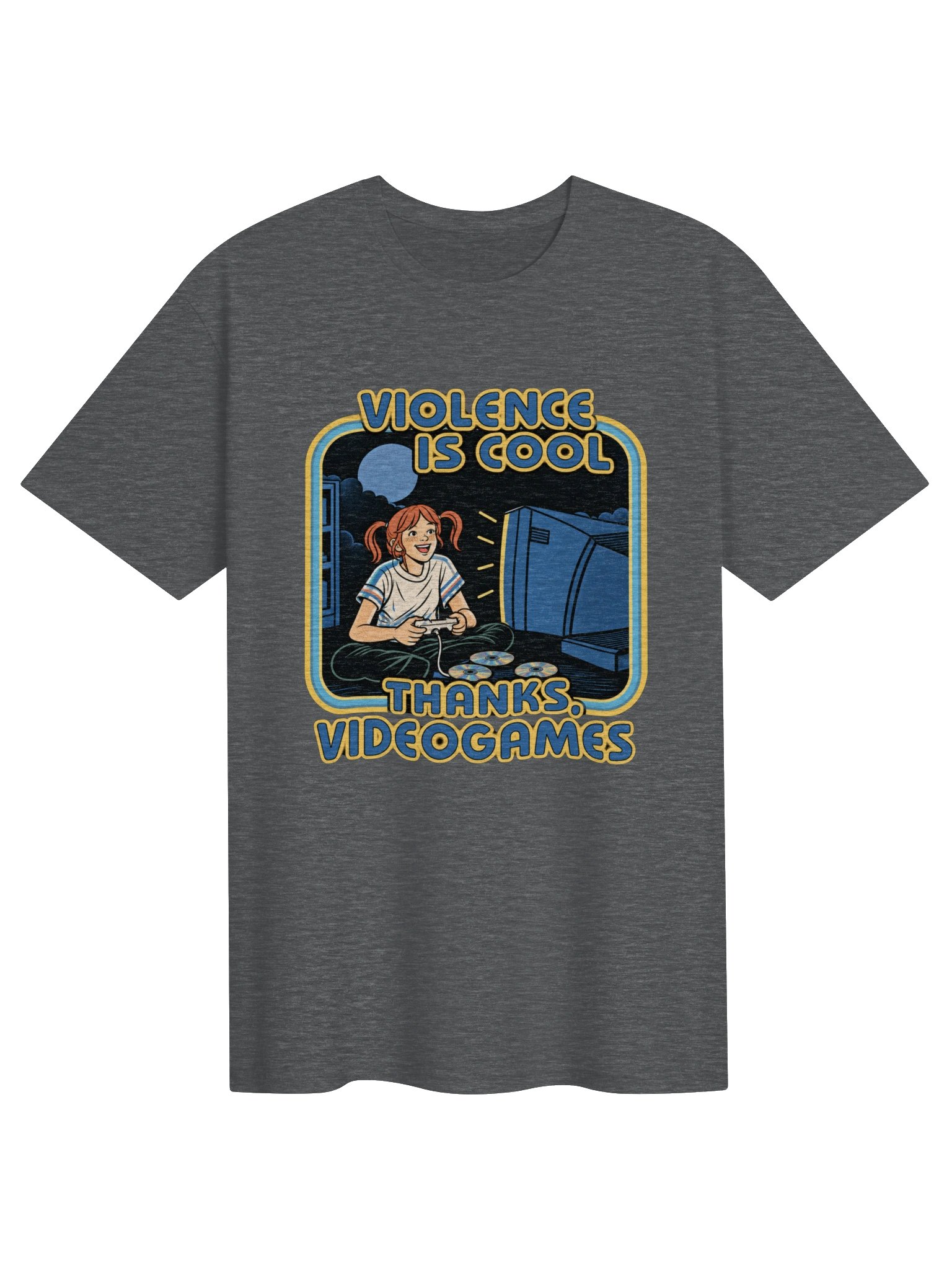 "Violence Is Cool" Retro Gamer Unisex Tee | Inspired by Cal Hampton's Look in GTA VI product image (7)