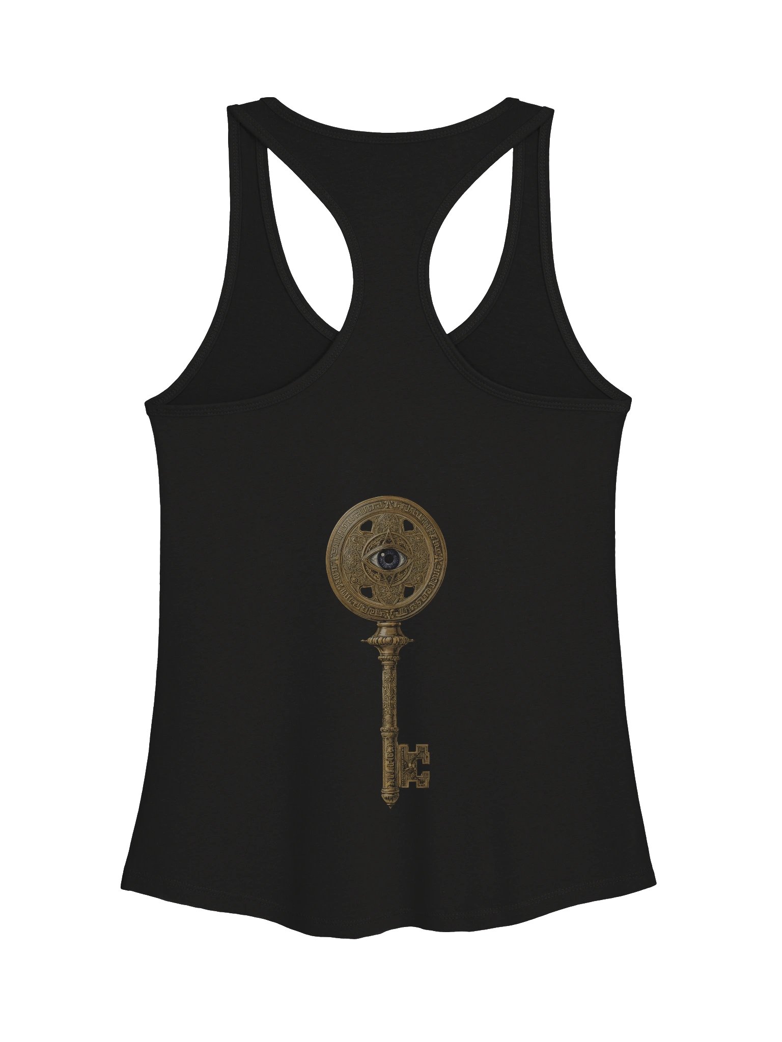 The Gatekeeper’s Key – Black Reverse Core Edition (Back Print Only) | Women’s Racerback Tank product image (2)