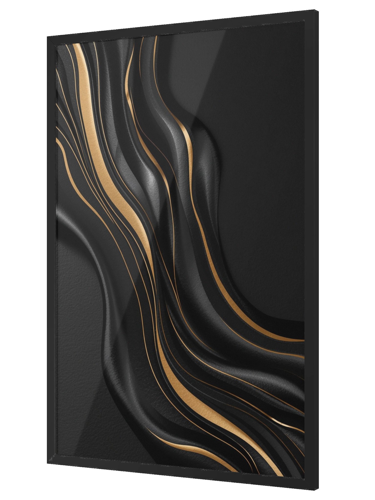 Midnight Gold Flow – Luxury Abstract Wall Art Print - 61×91 cm product image (3)