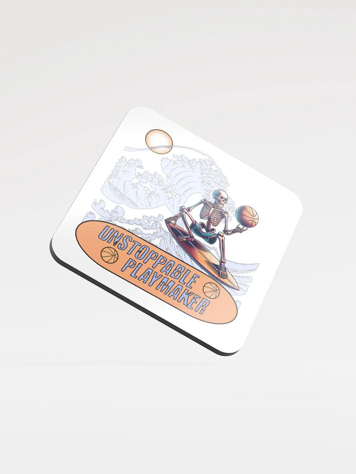 Unstoppable Playmaker Skeleton Basketball Surfer Cork Coaster product image (2)