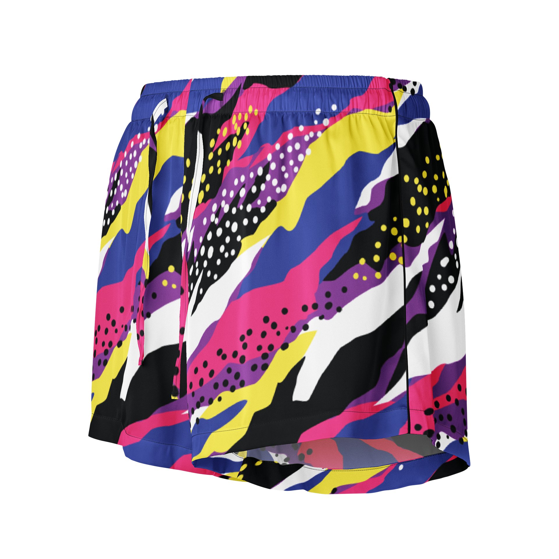 Retro 90s Cyber-Pop Waves | Vibrant All-Over Print Pajama Shorts product image (4)