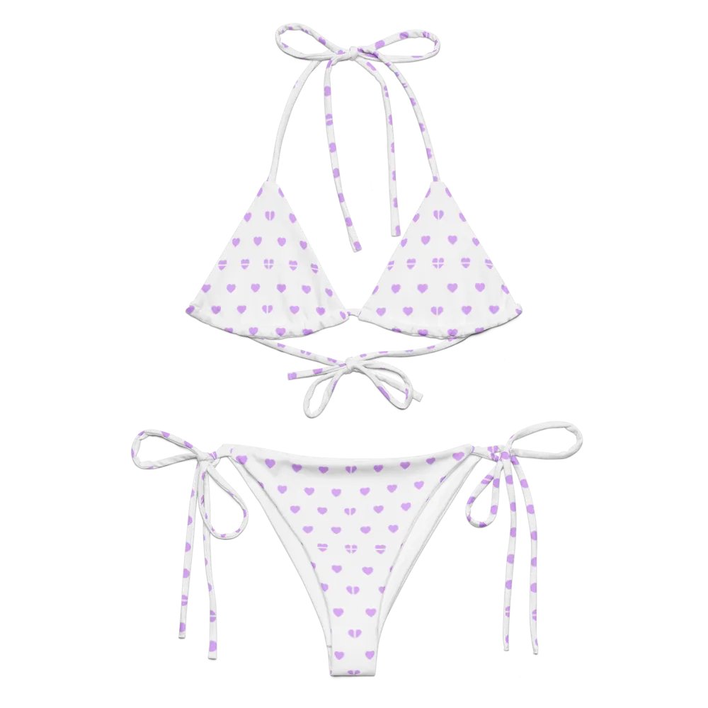 Pastel Heart Seamless Pattern String Bikini - v11 product image (6)