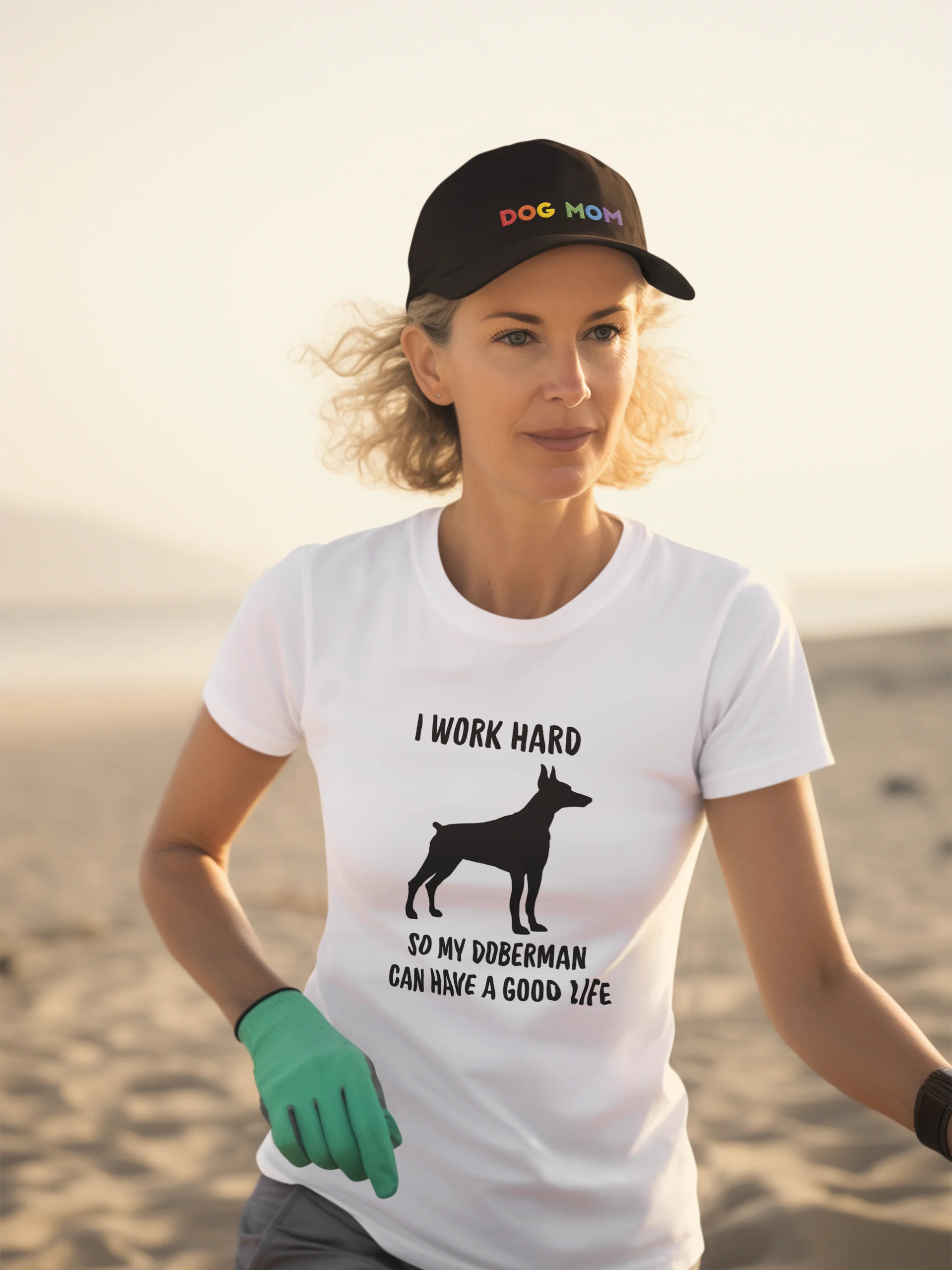 Dog Mom, Vibrant rainbow letters Yupoong Dad Hat product image (2)