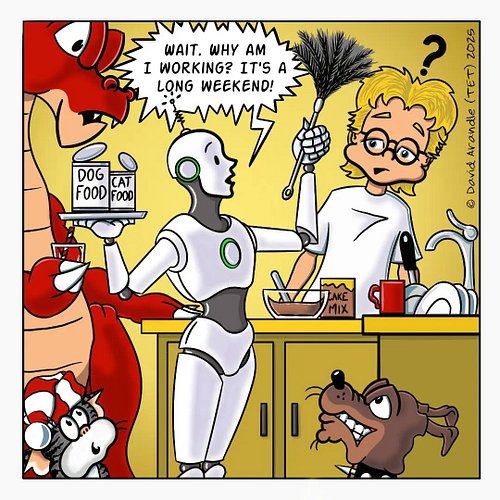 The moment your robot AI has an epiphany... let's hope they don't start requesting holiday pay rates. #ResidentDragon #funnyc...