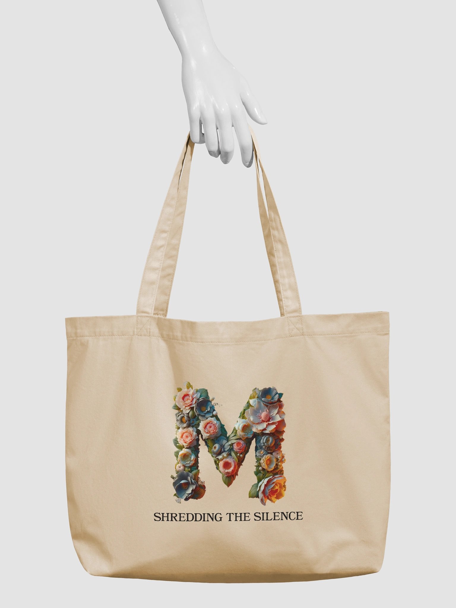 Floral Monogram M Tote Bag product image (3)