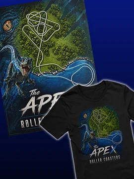 The Apex of Roller Coasters Ultimate Bundle! Save $10! Shirt & Poster! Velocicoaster Inspired Merch