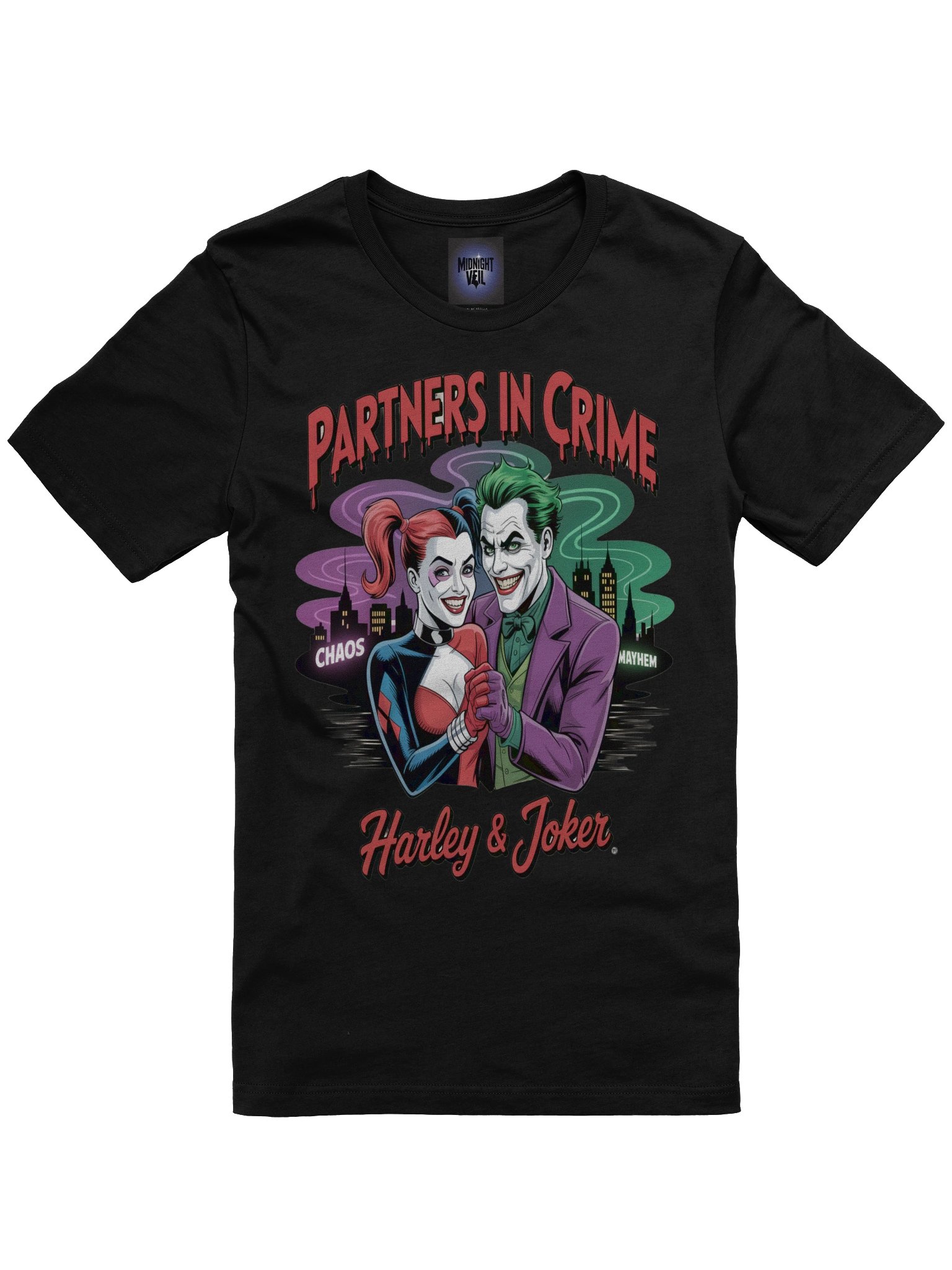 Partners in Crime: Harley Quinn and Joker's Chaos Mayhem Graphic Tee product image (3)