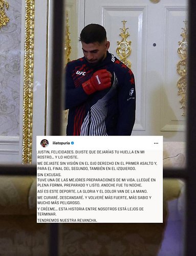 Toda mi admiración y enhorabuena a Ilia Topuria. Sigue siendo, sin duda, uno de los deportistas más grandes de la actualidad....