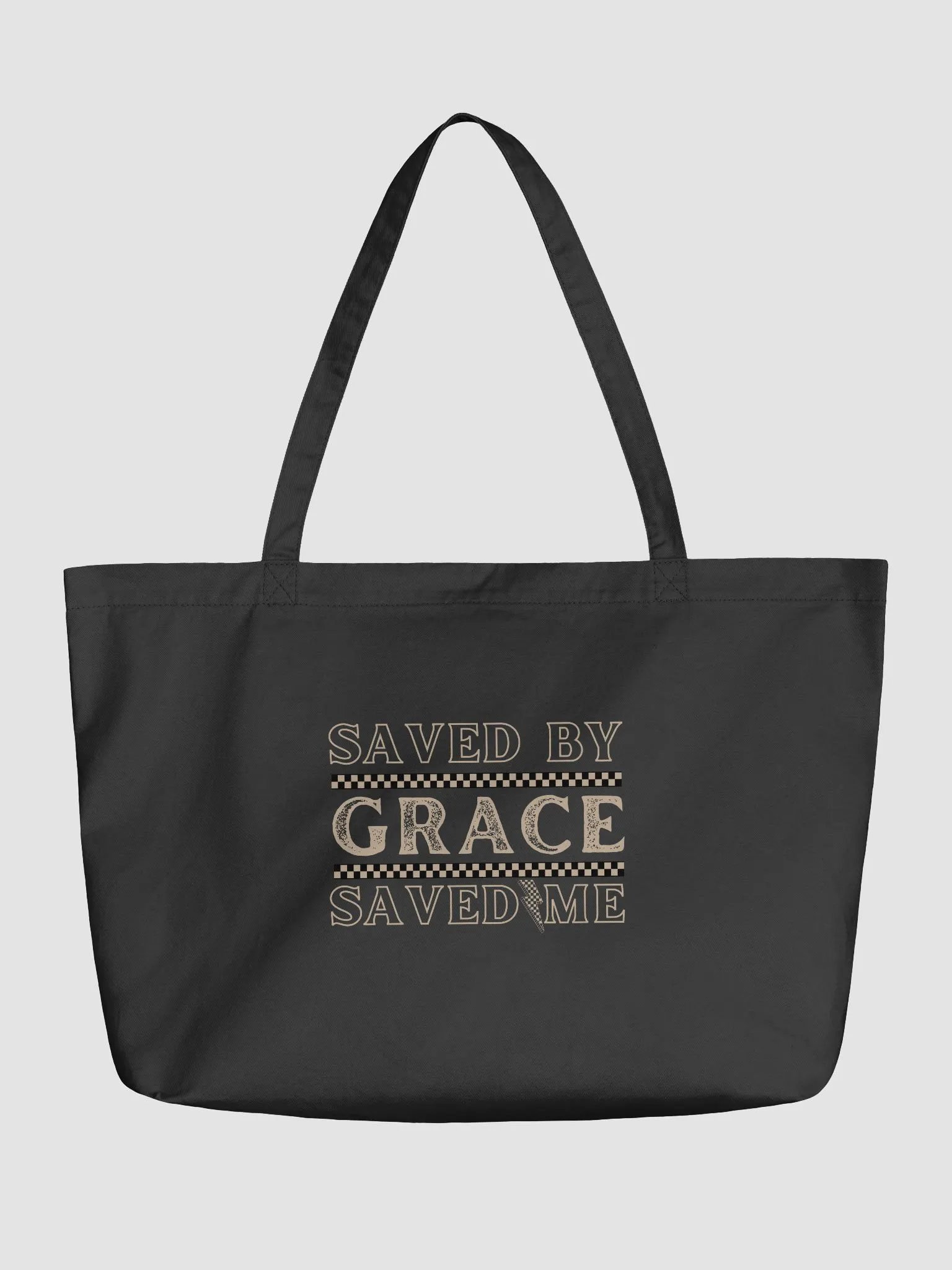 Saved By Grace, Saved Me Christian Faith Organic Tote Bag product image (2)