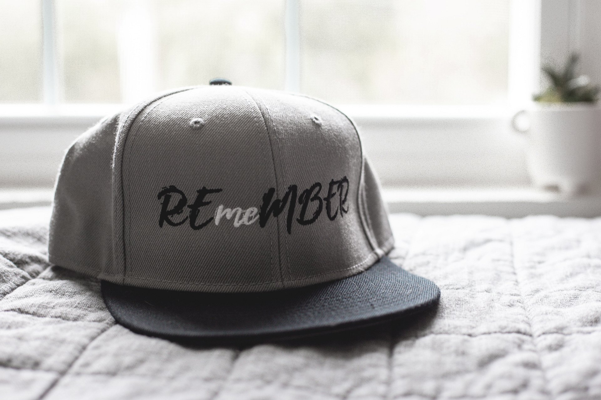 REmeMBER Snapback Hat - Light Grey product image (3)