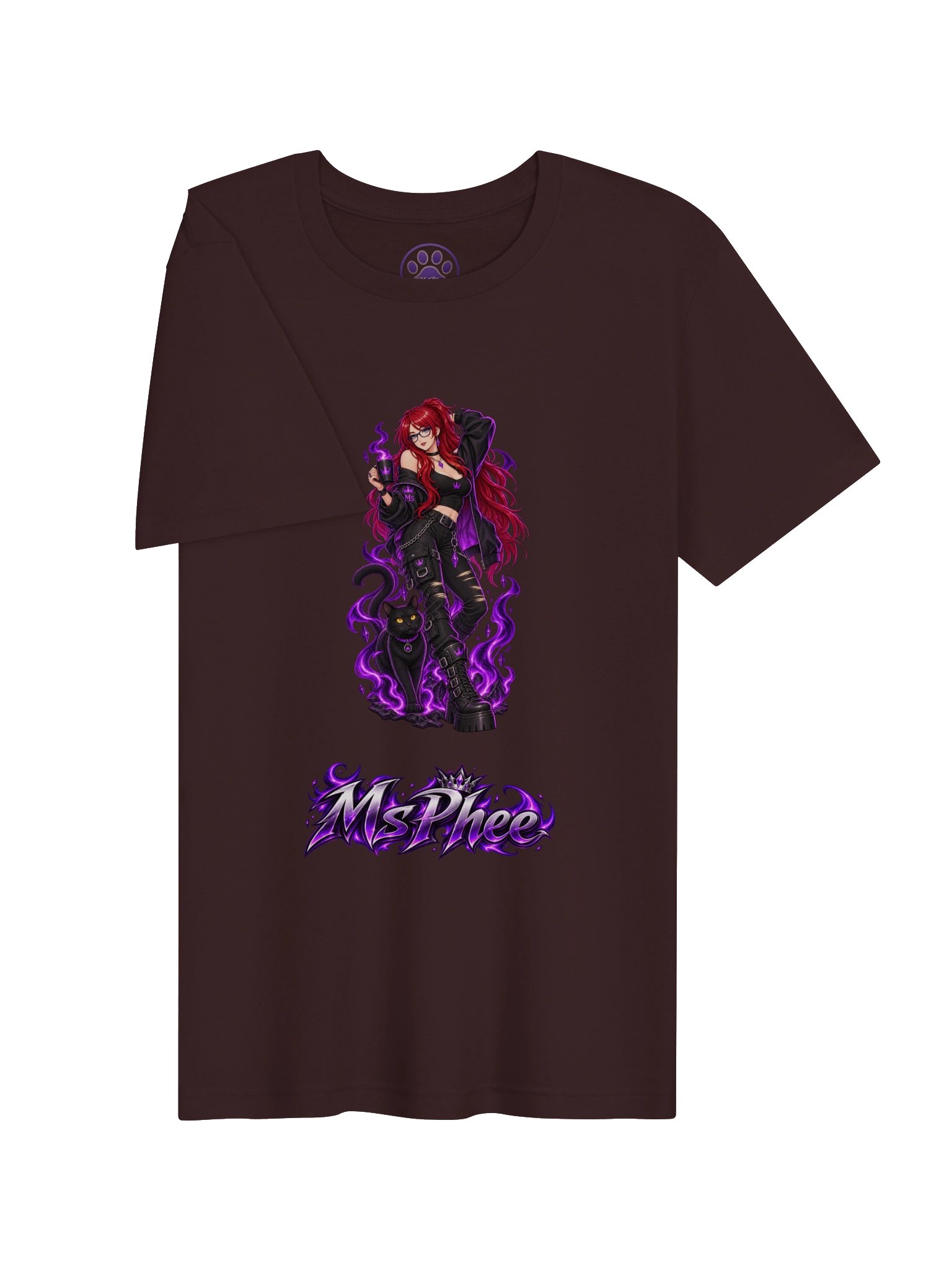 MsPhee Anime Woman With Cat Tee product image (45)