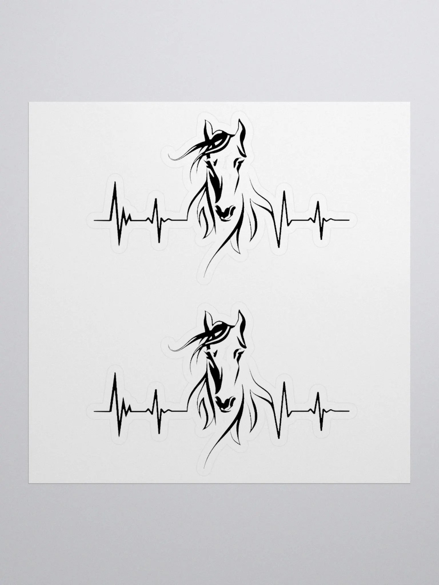 Horse Heartbeat Kiss Cut Stickers product image (1)
