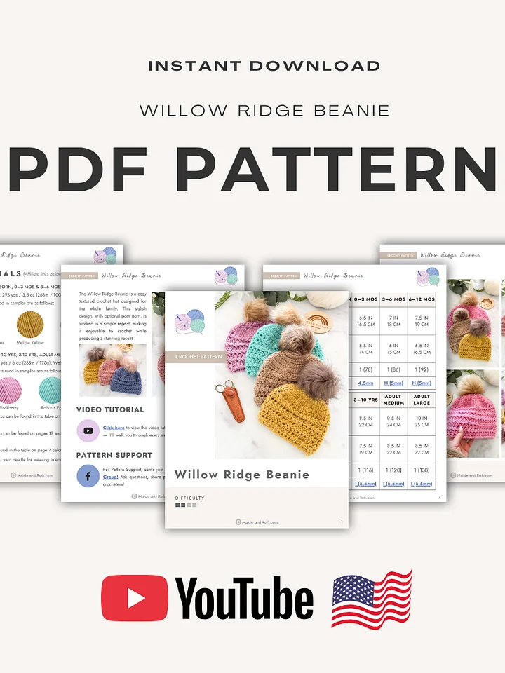 Willow Ridge Beanie Crochet Pattern product image (2)
