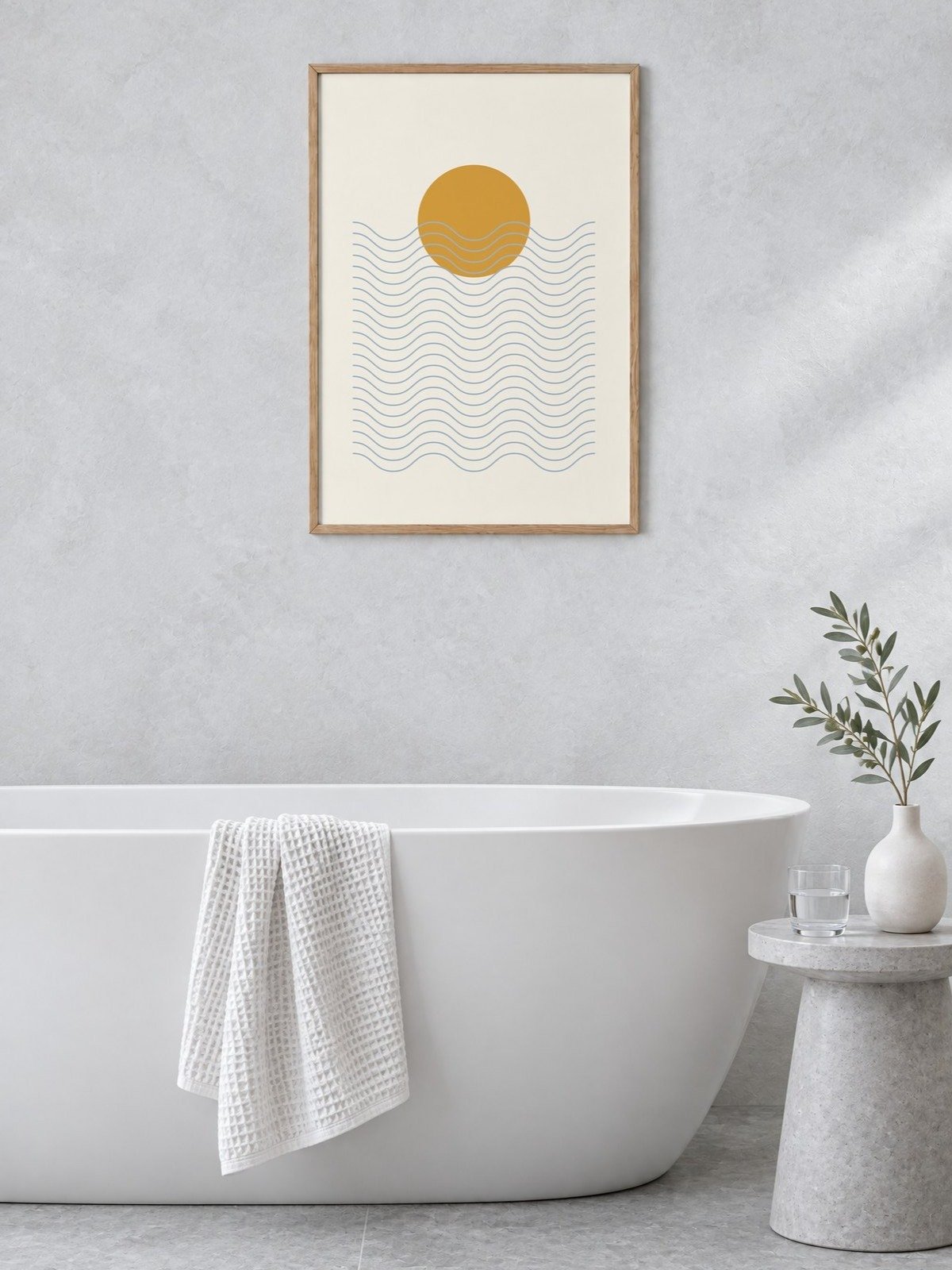 Ocean Waves Sunset Print | Coastal Bathroom Wall Art product image (2)