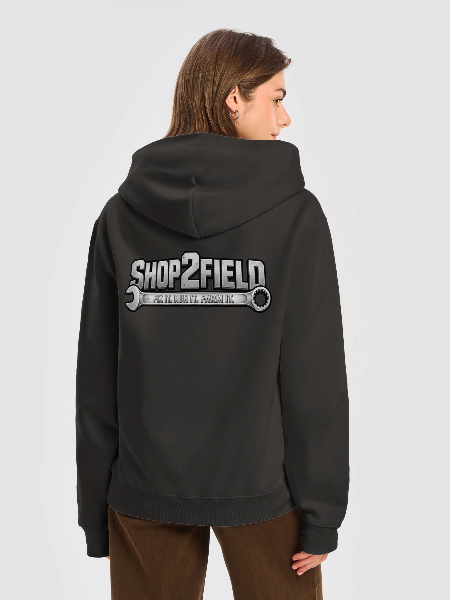 S2F Oversized Bella Canvas Comfortable Hoodie back silver logo product image (6)