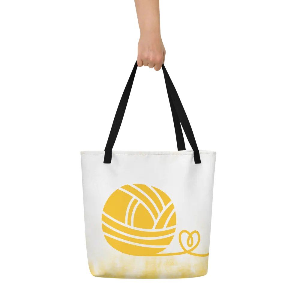 Yellow Knitting Tote Bag product image (7)