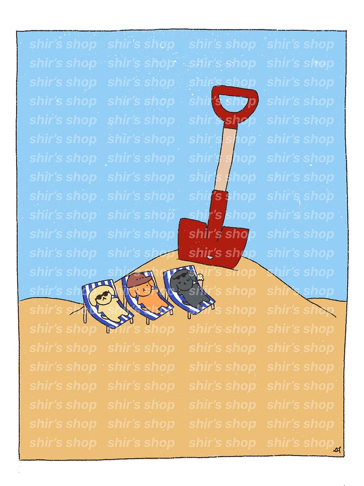 doggos suntanning digital print product image (1)