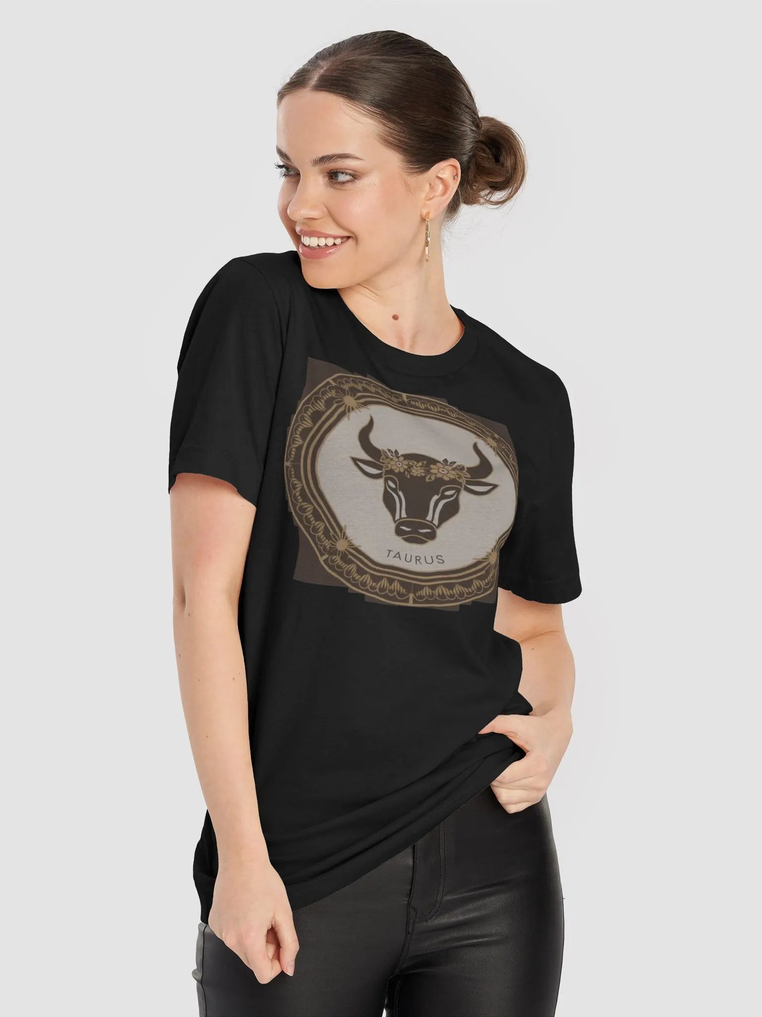 Taurus Zodiac Supersoft T-Shirt - Unisex with Ornate Bull Design product image (9)
