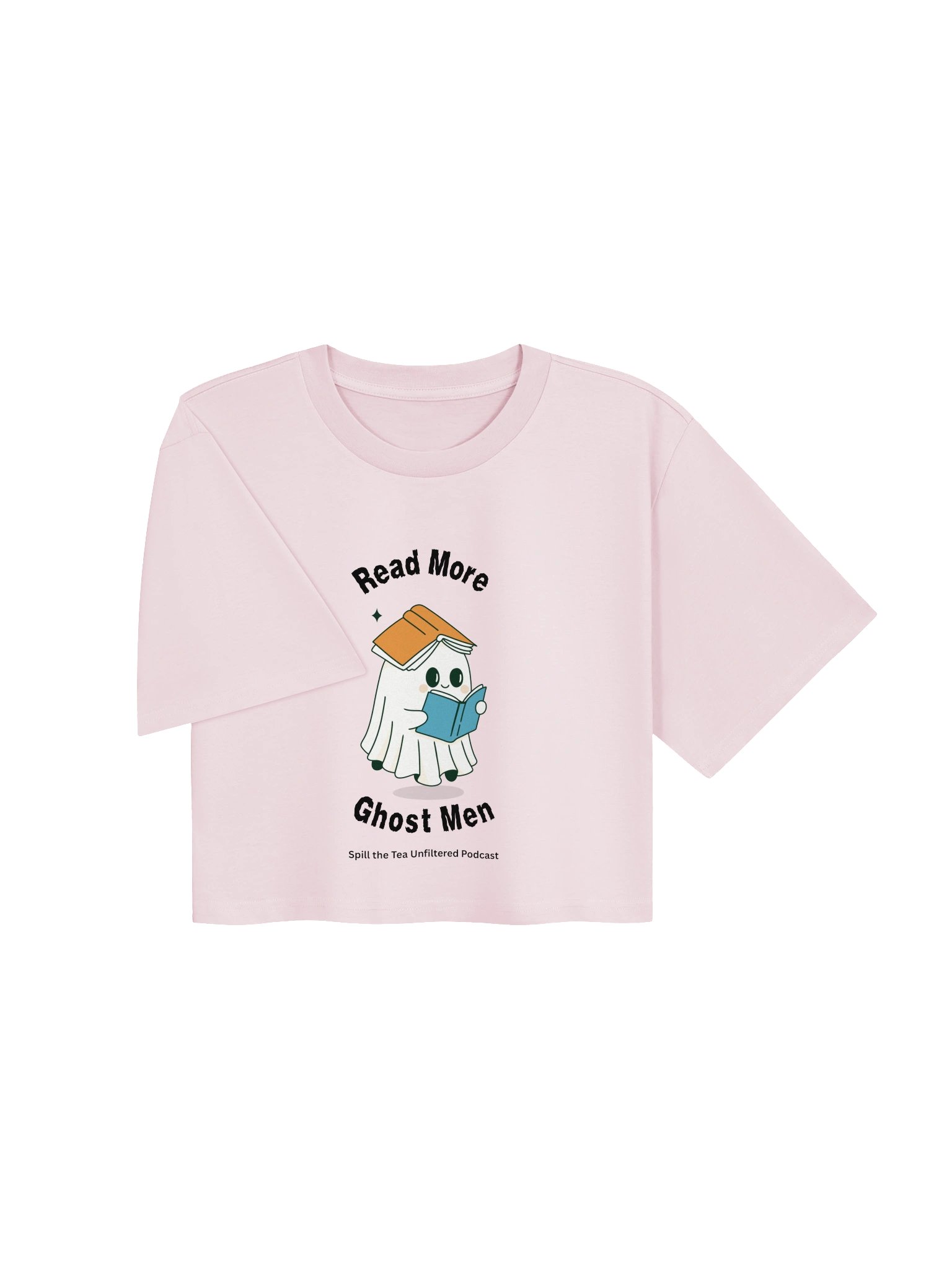 Cute Ghost Reader Crop Tee product image (7)