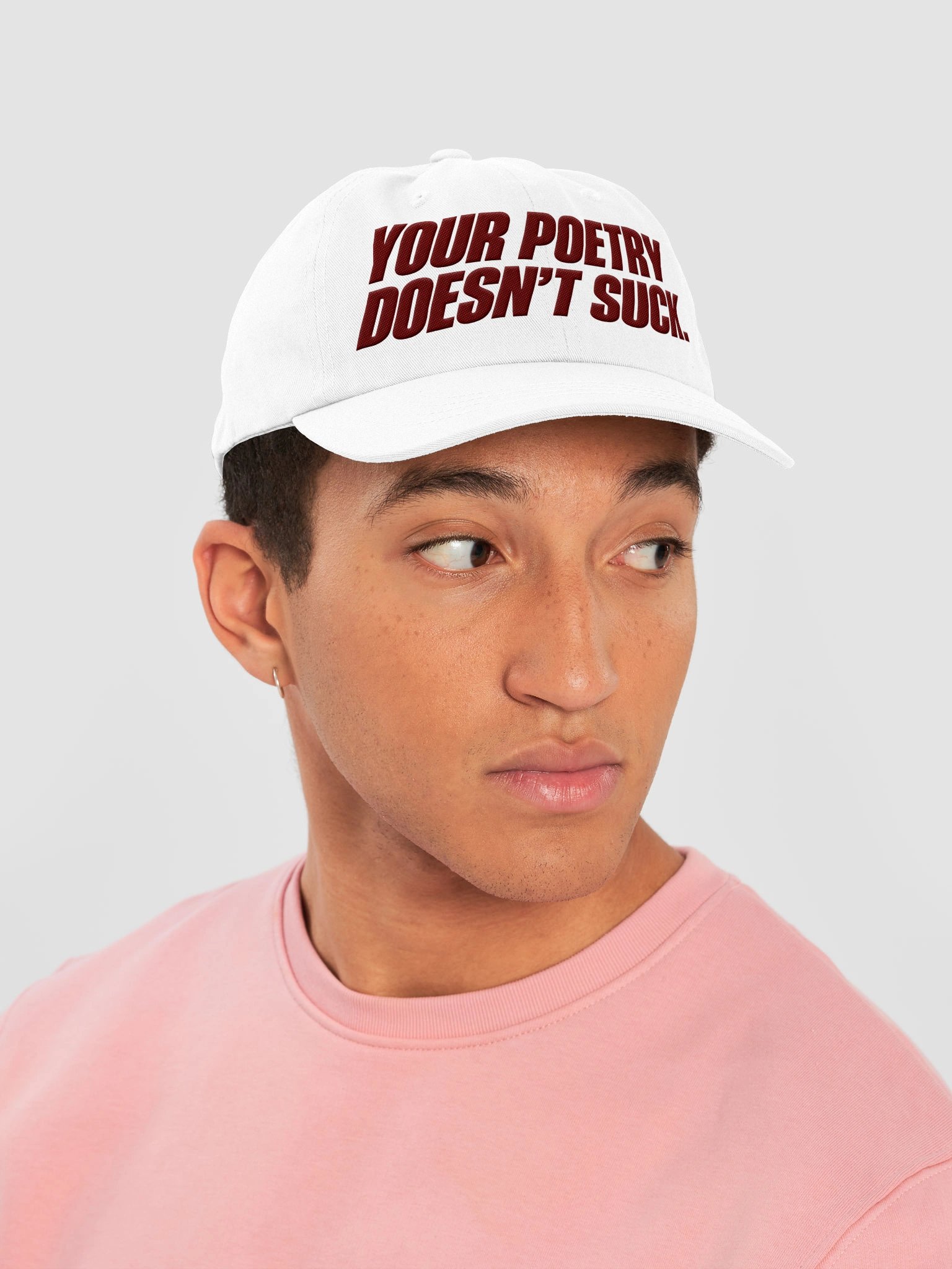 Your Poetry Doesn't Suck Dad Hat - White/Maroon product image (6)