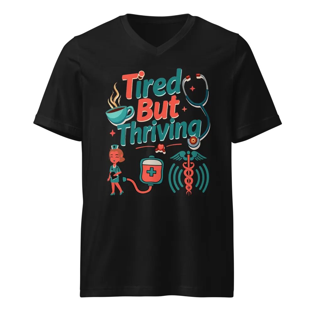 Tired But Thriving Healthcare V-Neck Tee product image (1)