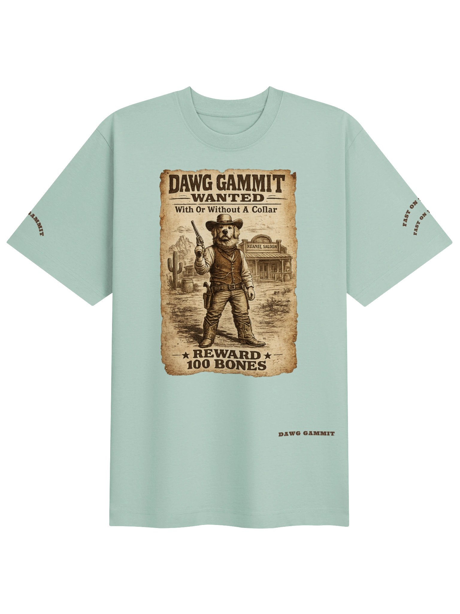 WANTED DAWG GAMMIT™ WANTED Golden Retriever Poster Heavy T-shirt product image (5)