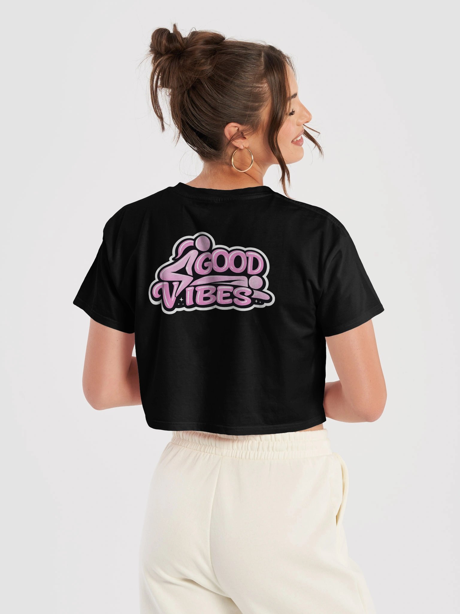 GOOD VIBES Pink Bubble Crop | AS Colour x Medellin Mafia product image (16)