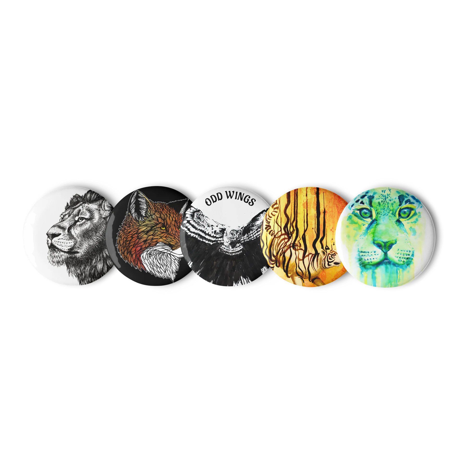 Classic Animals Art Pin Button Set product image (1)