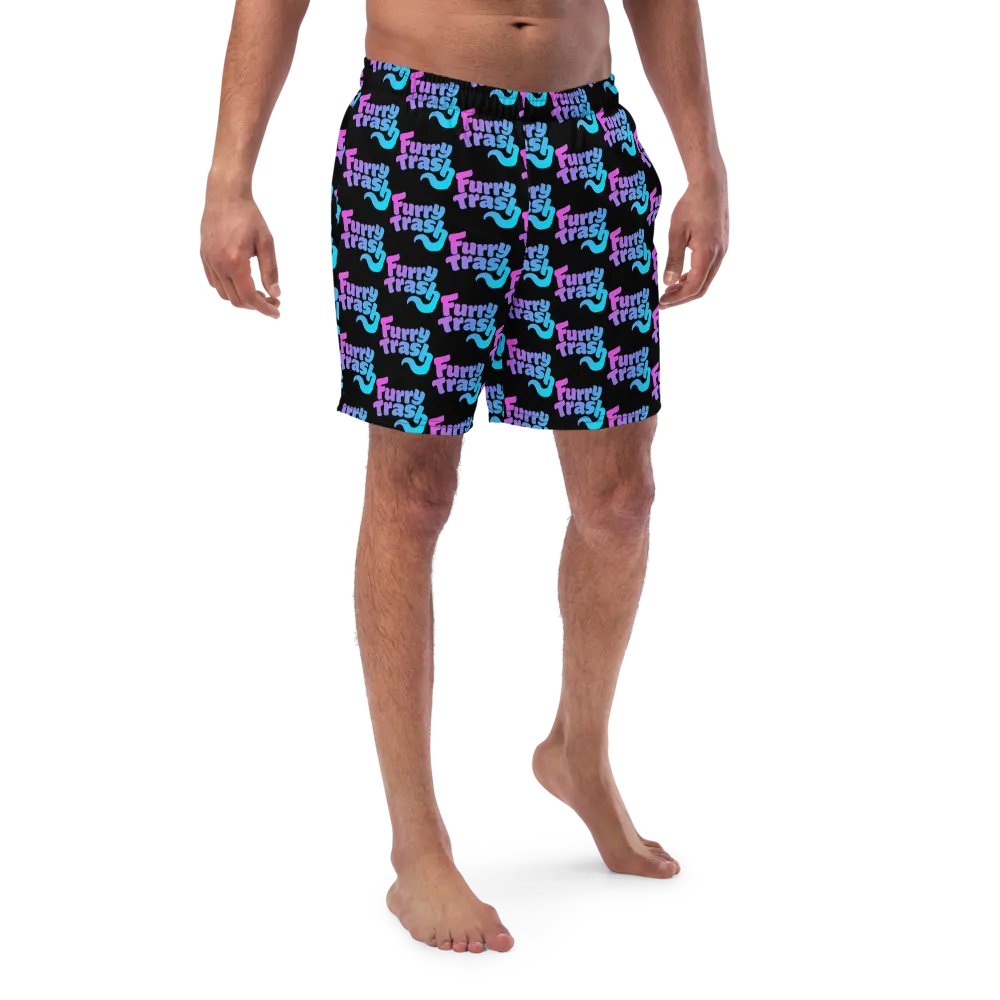 Furry Trash Swimtrunks – Bubble Logo (Twilight on Black) product image (5)
