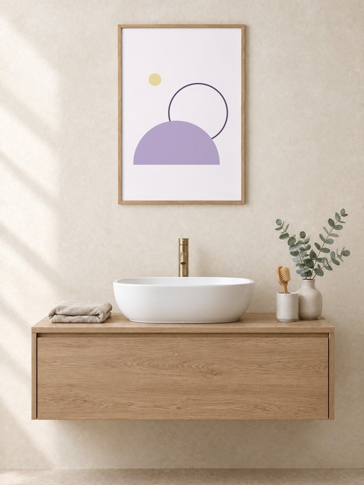Lavender Moon Print | Abstract Bathroom Wall Art product image (1)