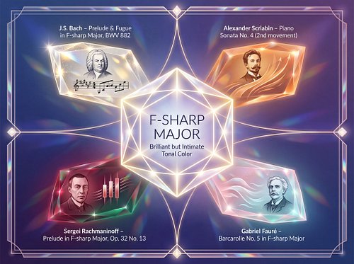 F-sharp Major feels almost unreal. ✨

Radiant. Delicate. Intimate.

A key of shimmering light and emotional refinement—
brigh...